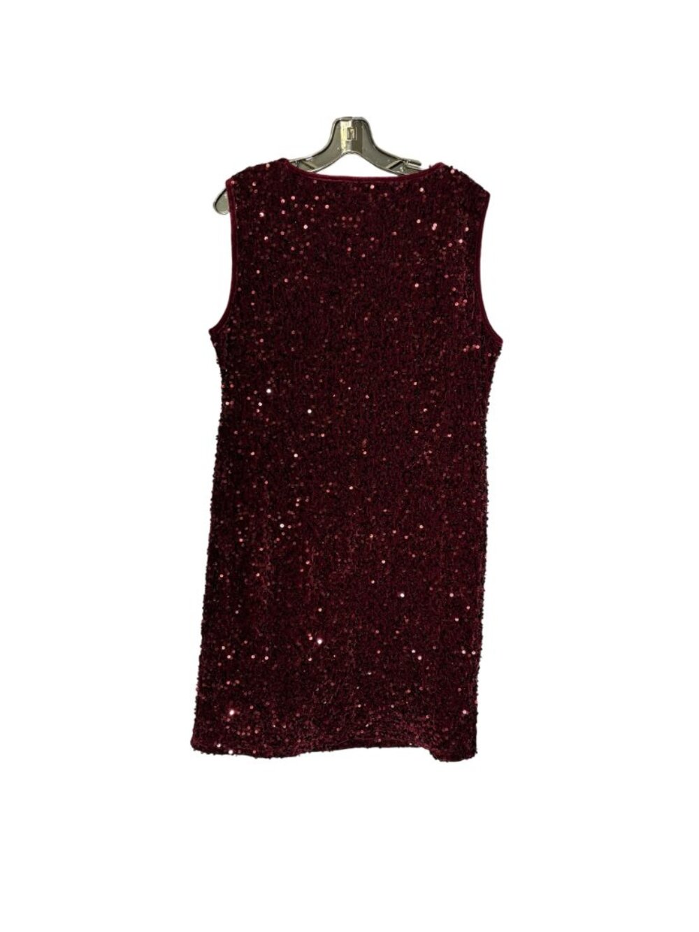 Sleeveless Burgundy Sequin Party Dress Size XL By Nina Leonard - Picture 4 of 11